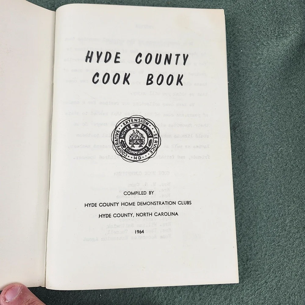 1964 HYDE COUNTY EXTENSION HOMEMAKERS CLUBS COOKBOOK VINTAGE NC FIRST EDITION